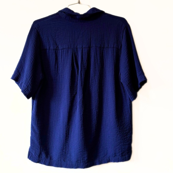Minimum Karen-Louise Short Sleeve Blouse Medieval Blue Size S - Picture 5 of 6